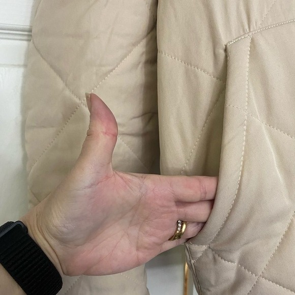 Blank NYC Warm Hearts Quilted Sherpa Collar Jacket Coat, Small, Cream‎ Color NWT - Picture 6 of 6
